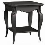 Стол журнальный черный из массива бука с полкой в стиле прованс Black Provence варинант исполнения - 2 | Loft Concept в Казани