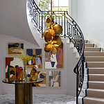 Люстра креативная из дисков цвета латунь Constellation Light and Style варинант исполнения - 5 | Loft Concept в Казани