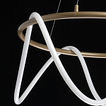 Люстра подвесная круглая золотого цвета с белыми изогнутыми световыми линиями Luke Lampco Tracer Lamp варинант исполнения - 8 | Loft Concept в Казани