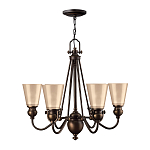 Люстра бронзового цвета с конусными плафонами из бежевого стекла Hinkley варинант исполнения - 2 | Loft Concept в Казани