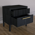 Прикроватная Тумбочка Primo с двумя ящиками Черный дуб варинант исполнения - 6 | Loft Concept в Казани