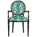 Стул из натурального бука с подлокотниками Ikat Pattern бирюзовый варинант исполнения - 1 | Loft Concept в Казани