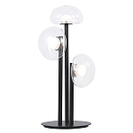 Настольная лампа с тремя прозрачными куполообразными плафонами и черным металлическим основанием Flos Wireline Lighting варинант исполнения - 1 | Loft Concept в Казани