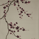 Обои ручная роспись Cherry Tree Special Colourway on Icefield dyed silk варинант исполнения - 2 | Loft Concept в Казани