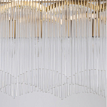 Люстра прямоугольная на цепях с прозрачными трубками и волнистым краем Nembus варинант исполнения - 5 | Loft Concept в Казани