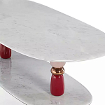 Дизайнерский журнальный стол на 2-х фигурных ножках с подстольем Lycad варинант исполнения - 2 | Loft Concept в Казани