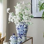 Ваза с крышкой и синим цветочным узором Blue & White Ornament  варинант исполнения - 7 | Loft Concept в Казани