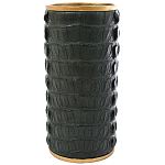 Ваза с декором из эко-кожи Leather Vase Green варинант исполнения - 1 | Loft Concept в Казани