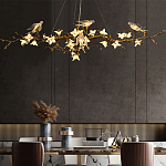 Люстра в виде золотой ветки с цветами и птичками Marvelous Garden варинант исполнения - 4 | Loft Concept в Казани