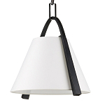 Подвесной светильник в форме конуса с белым тканевым абажуром и чёрным каркасом Stylish Solution варинант исполнения - 3 | Loft Concept в Казани