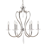 Люстра цвета никель с 6-ю лампами и стеклянными подвесками Elstead Lighting варинант исполнения - 1 | Loft Concept в Казани