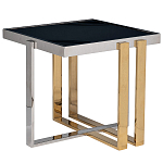 Столик журнальный квадратный с основанием в оттенках хром и золото Harmony Color and Shapes варинант исполнения - 1 | Loft Concept в Казани