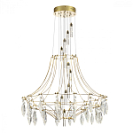 Люстра подвесная из металла с хрустальными прозрачными подвесками Quasar 81 варинант исполнения - 3 | Loft Concept в Казани