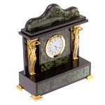 Часы настольные из натурального камня Нефрит с декором в виде Кариатиды Caryatid Stone Clock варинант исполнения - 2 | Loft Concept в Казани