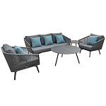 Диван трехместный уличный серый Gray Fiber варинант исполнения - 4 | Loft Concept в Казани