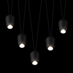 Подвесной светильник черными плафонами на длинных пересекающихся тросах Construction варинант исполнения - 4 | Loft Concept в Казани