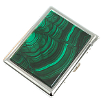 Портсигар на 10 сигарет с газовой зажигалкой из натурального камня Малахит Stone Cigarettes Cases варинант исполнения - 1 | Loft Concept в Казани