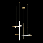 Люстра с 6-ю  пересекающимися цилиндрическими плафонами на тонких тросах Trumpet tube варинант исполнения - 5 | Loft Concept в Казани