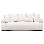 Трехместный диван с обивкой букле молочного цвета Leonois Boucle Sofa варинант исполнения - 1 | Loft Concept в Казани