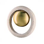 Бра с бежевым текстурным кольцом и латунным шаром в центре Tactile  варинант исполнения - 1 | Loft Concept в Казани