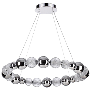 Светодиодная кольцевая люстра Crystal Globule Хром