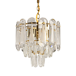 Люстра многоярусная с овальными прозрачными подвесками 28 см Harmonica варинант исполнения - 1 | Loft Concept в Казани