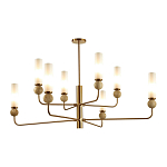 Люстра на штанге с 8-ю цилиндрическими матовыми плафонами и шарами из камня Orb Essence варинант исполнения - 8 | Loft Concept в Казани