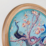 Полукресло из массива бука с сиденьем из экокожи и цветочным принтом на спинке Chinoiserie Garden Chair варинант исполнения - 4 | Loft Concept в Казани