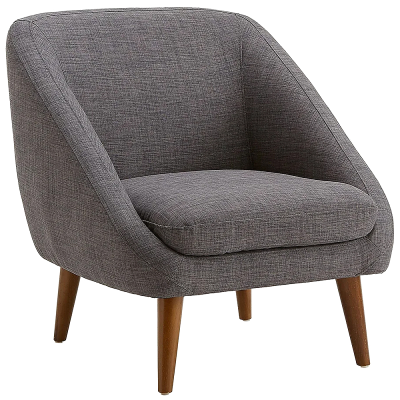 Кресло серое Pauley Grey Armchair Серый Коричневый Кресло серое Pauley Grey Armchair Серый Коричневый в Казани | Loft Concept