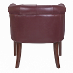 Кресло низкое из натуральной кожи на 4-х деревянных ножках из массива бука Chloe Leather Armchair vine варинант исполнения - 3 | Loft Concept в Казани