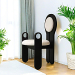 Стул черный из дерева с круглой спинкой Chair in Neoclassical Style варинант исполнения - 3 | Loft Concept в Казани