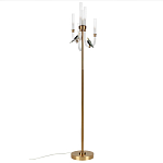 Торшер с 2-мя фигурками птиц на изогнутых прозрачных трубках Ganthea варинант исполнения - 4 | Loft Concept в Казани