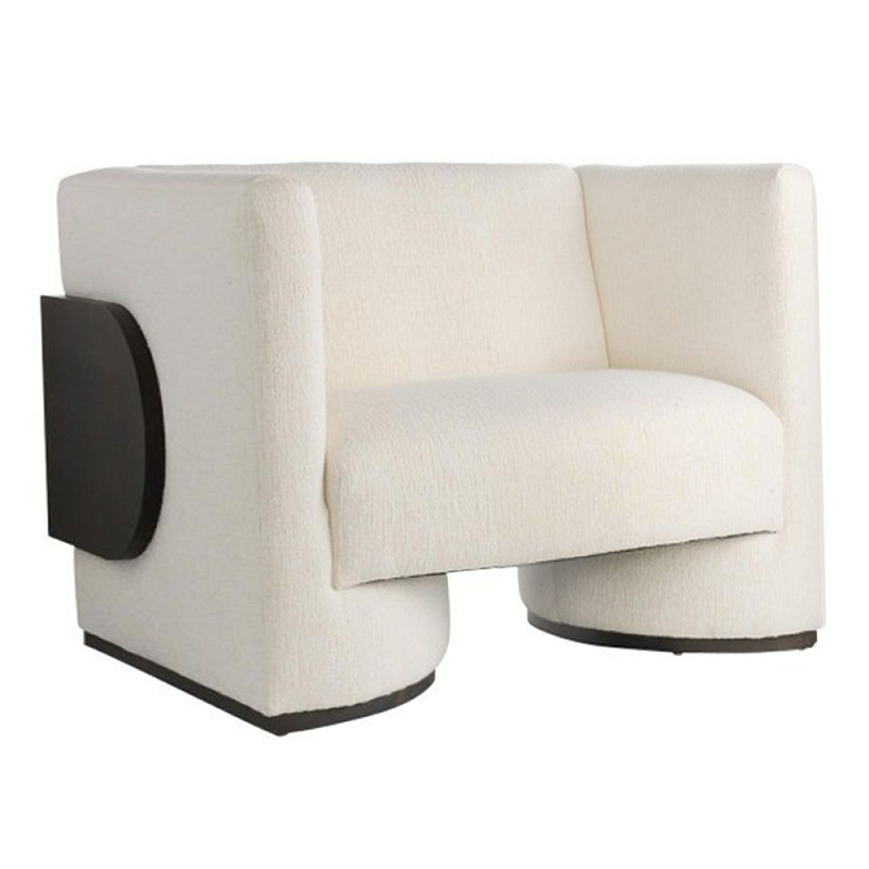 Кресло Florida Lounge Chair с элегантным деревянным декором Белый Черный Кресло Florida Lounge Chair с элегантным деревянным декором Белый Черный в Казани | Loft Concept