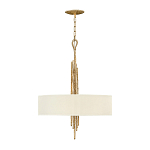 Люстра подвесная с широким белым текстильным абажуром и вертикальными декоративными элементами Hinkley варинант исполнения - 2 | Loft Concept в Казани