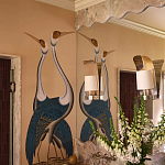 Обои ручная роспись Sarus Cranes Colourway SC-208 on Raw Silk dyed silk варинант исполнения - 2 | Loft Concept в Казани