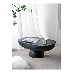 Столик кофейный черного цвета с овальной столешницей и круглым основанием Black Dalmen Table варинант исполнения - 3 | Loft Concept в Казани