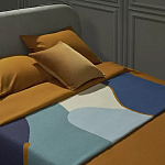 Плед из хлопка синего цвета с абстрактным принтом Elysian Flow Ocean варинант исполнения - 5 | Loft Concept в Казани