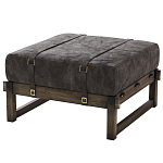 Пуф Duncan винтажная черная кожа  варинант исполнения - 2 | Loft Concept в Казани