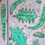 Премиальный Шкаф Defoliation двухстворчатый роспись зеленые листья  варинант исполнения - 5 | Loft Concept в Казани