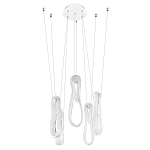 Подвесной светильник белого цвета с 6-ю изогнутыми плафонами Flow Loop варинант исполнения - 4 | Loft Concept в Казани