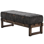 Банкетка Duncan винтажная черная кожа варинант исполнения - 3 | Loft Concept в Казани