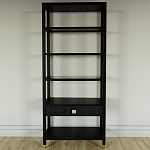 Стеллаж Elsa Dreams Black со стеклянными полками и ящиком варинант исполнения - 4 | Loft Concept в Казани