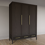 Большой Шкаф Primo Темный орех с 3 дверьми и 3 выдвижными ящиками варинант исполнения - 4 | Loft Concept в Казани