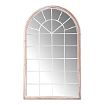 Зеркало-окно настенное в венецианском стиле с деревянной рамой бежевого цвета Venetian Smooth варинант исполнения - 1 | Loft Concept в Казани