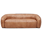Трехместный диван с кожаной обивкой коричневый Coste Leather Sofa варинант исполнения - 1 | Loft Concept в Казани