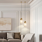 Подвесной светильник светодиодный с цилиндрическим плафоном Stone Helios варинант исполнения - 5 | Loft Concept в Казани