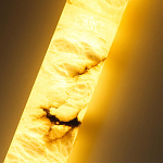 Подвесной светильник цилиндрической формы с плафоном из алебастра и металлическими торцами Темная Латунь 60 см Cryptocrystalline Stone варинант исполнения - 4 | Loft Concept в Казани