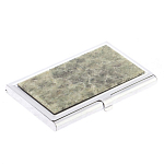 Визитница карманная металлическая с накладкой из натурального камня Апатит Stone Business Card Holders варинант исполнения - 2 | Loft Concept в Казани