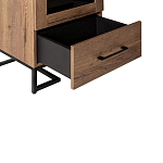 Шкаф-витрина в стиле лофт с чёрной стеклянной дверью Urban Style Space 2 варинант исполнения - 3 | Loft Concept в Казани