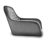 Барный стул со спинкой и подлокотниками на 4-х металлических ножках Douglas Rhombus Серый Велюр варинант исполнения - 2 | Loft Concept в Казани